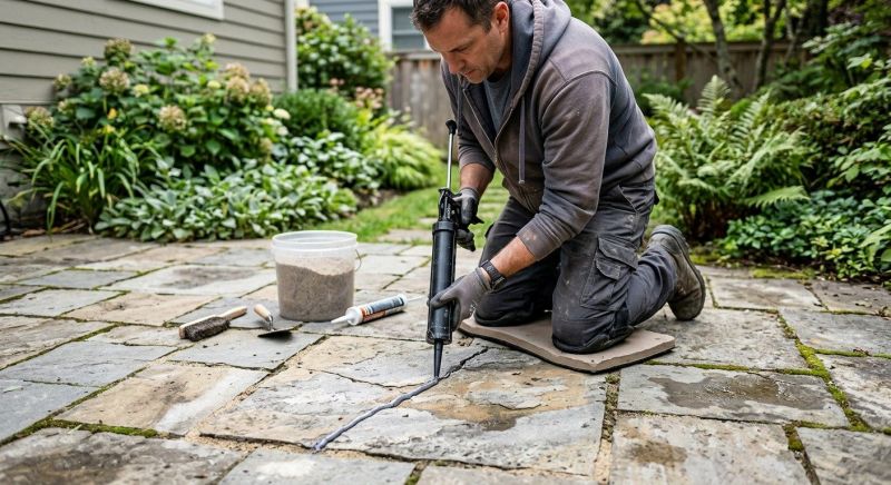 Limestone Patio Installation in Boston, MA
